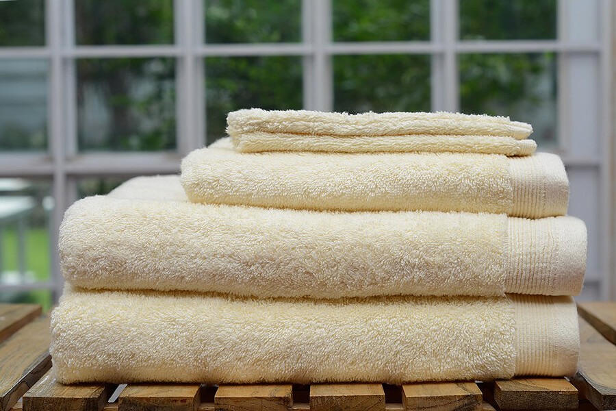 Bulk Bath Towels White Herringbone Dobby Border