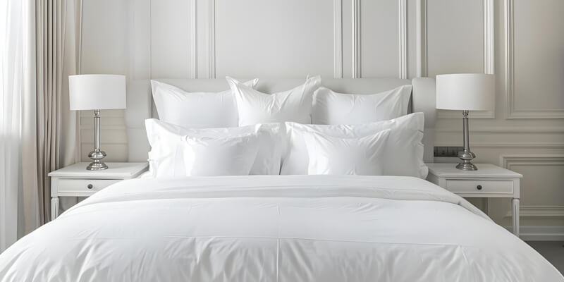 white bedding for hotels