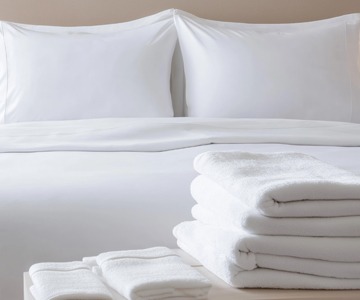 White hospitality towels and sheets