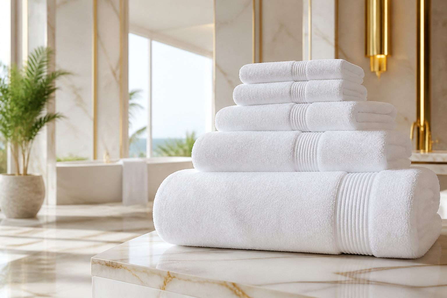 Premium cotton towels for hospitality and retail